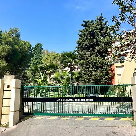 Appartement Luxe - 3 Pieces Avec Vue Mer, Piscine Et Tennis นีซ ภายนอก รูปภาพ