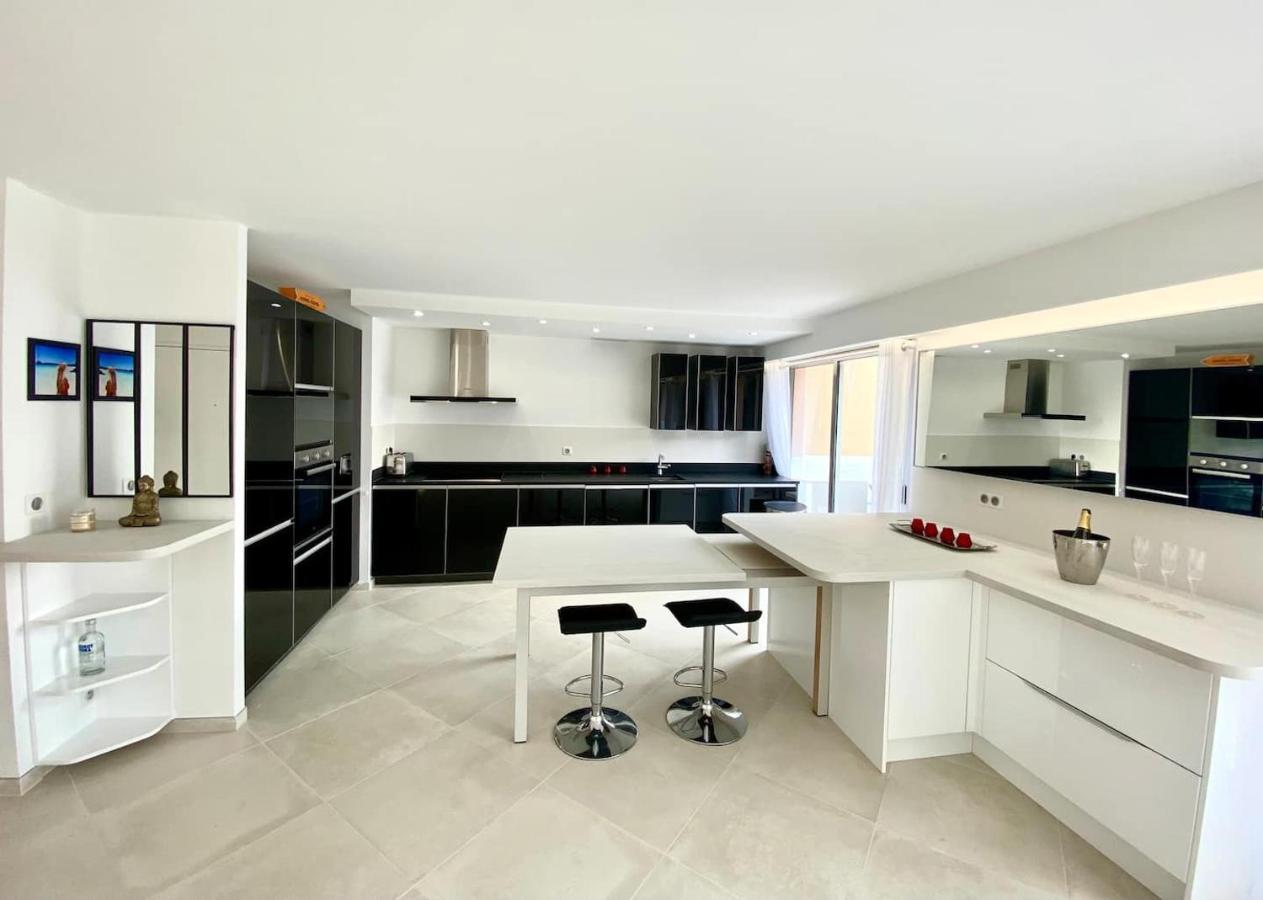 Appartement Luxe - 3 Pieces Avec Vue Mer, Piscine Et Tennis นีซ ภายนอก รูปภาพ