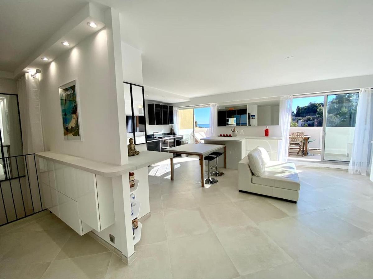 Appartement Luxe - 3 Pieces Avec Vue Mer, Piscine Et Tennis นีซ ภายนอก รูปภาพ